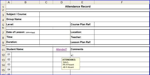 Microsoft Excel Templates on The Microsoft Excel Attendance Sheet Template Will Download As A Zip