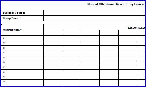 Attendance Sheet Template
