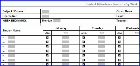 monthly attendance sheet template