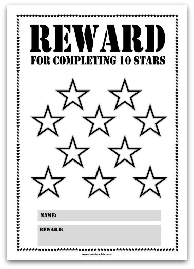 free printable reward chart template