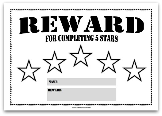 Printable Reward Charts For 5 Year Olds