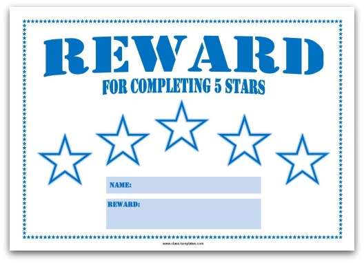 5 Day Reward Chart