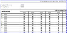 Course Attendance Template in MS Word format