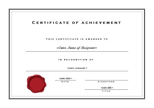 Free Printable Certificates Of Achievement