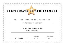 Certificate Of Achievement Template For Kids