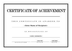 Certificate of Achievement