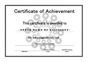 Certificate of Achievement - A4 Landscape