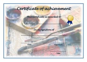 Free Printable Certificates of Achievement - A4 Landscape - Painting