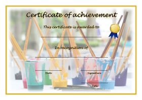 Certificate of Achievement - A4 Landscape - Art