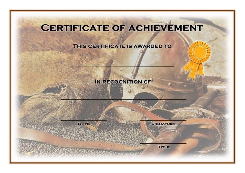 Certificate of Achievement - A4 Landscape - History 1