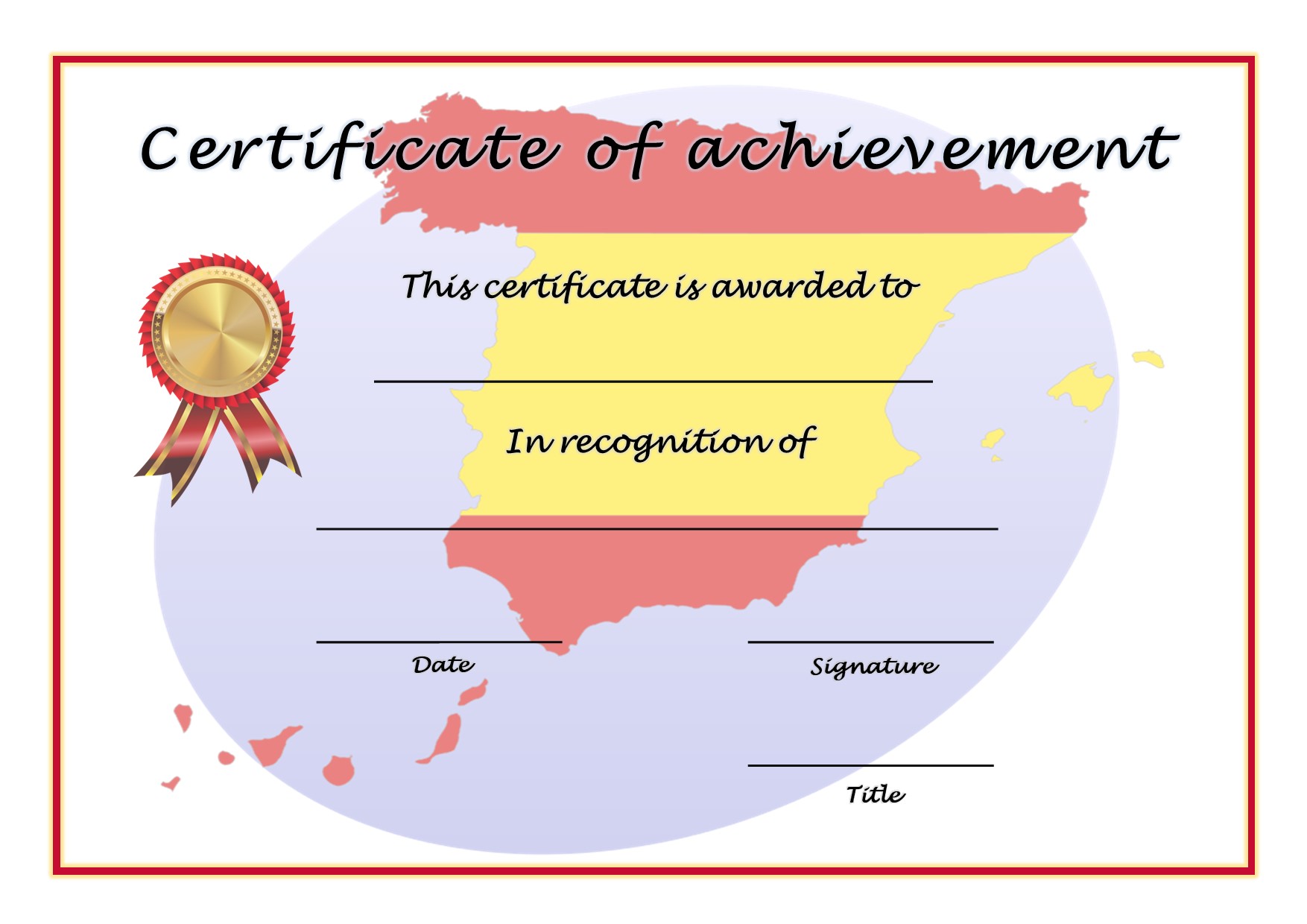 Certificate of Achievement - Spanish 1