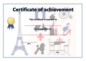 Free Printable Certificates of Achievement - A4 Landscape - French 1