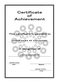 Free Printable Certificates of Achievement - A4 Portrait - Circles