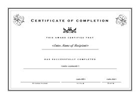 Certificate of Completion 002 - A4 Landscape - Formal