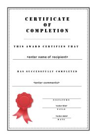 Certificate of completion