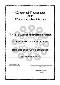 Free Certificate Template of Completion - A4 Portrait - Circles