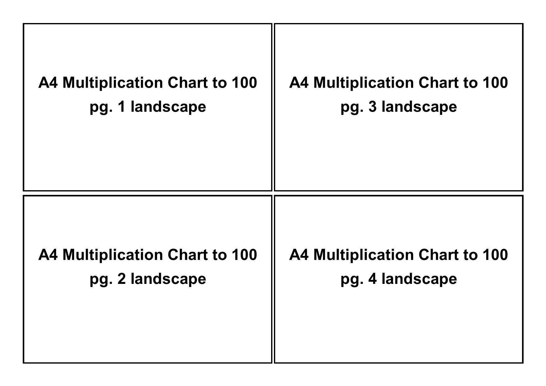 The Whole Times Table Chart