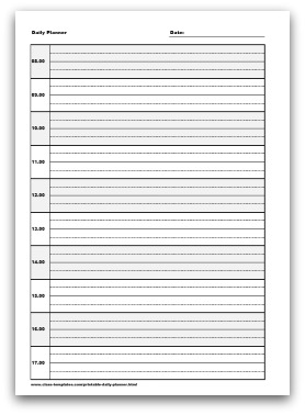 Selection of Printable Daily Planner formats