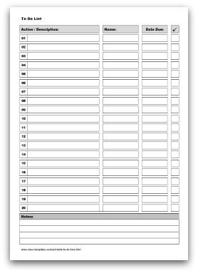 Free Printable To Do List