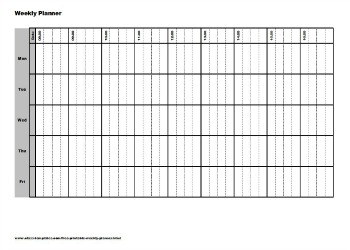 Weekly Planner: 30 minute intervals – Learning Center