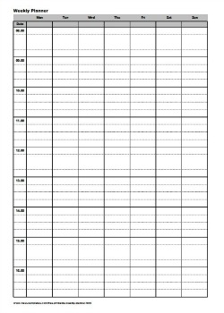 Five Day Weekly Planner Printable & Fillable PDF Week Days 