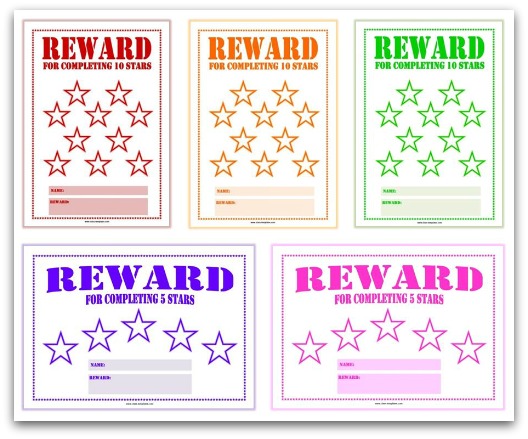 free printable reward chart template