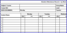 Printable Weekly Attendance Sheet