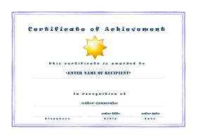 Free Printable Certificates of Acheivement - A4 Landscape - Casual