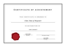 Certificate of Achievement - A4 Landscape