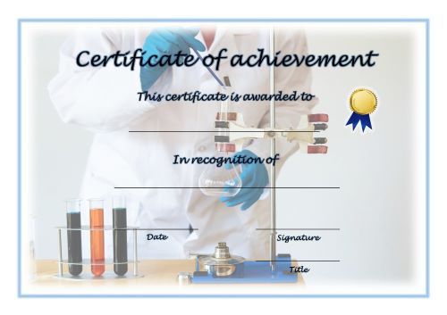 Certificate of Achievement - A4 Landscape - Science