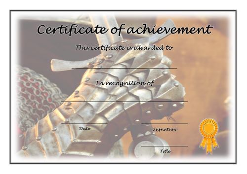 Certificate of Achievement - A4 Landscape - History 2