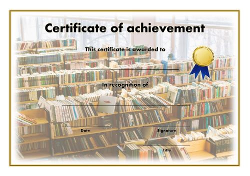 Certificate of Achievement - A4 Landscape - Reading