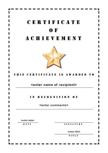 Certificate of Achievement 103 - A4 Portrait - Stencil