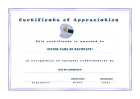 Certificate of Appreciation - A4 Landscape - Casual