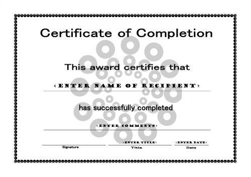 Certificate of Achievement 005 - A4 Landscape - Circles