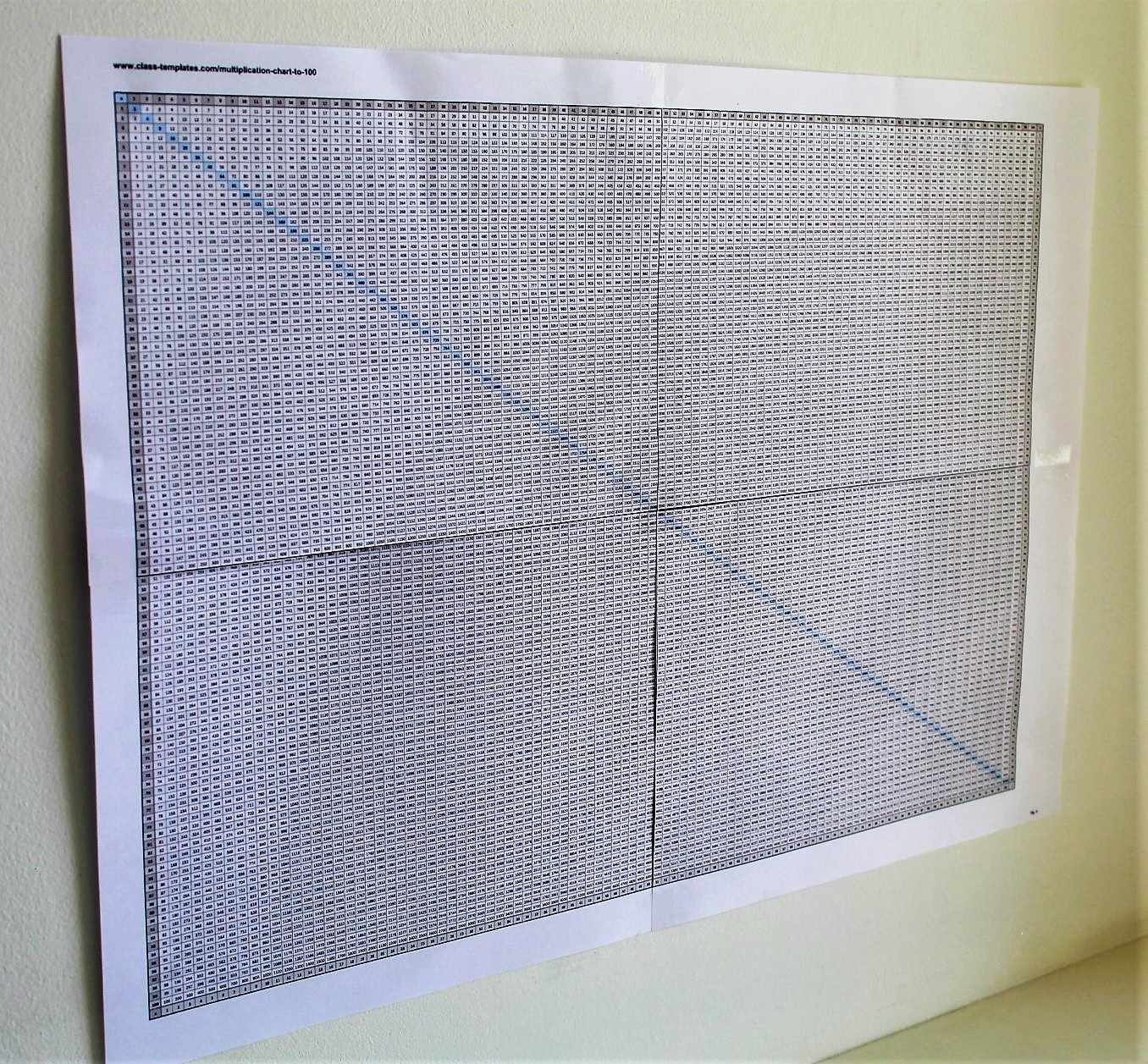 Math Times Table Chart 100x100