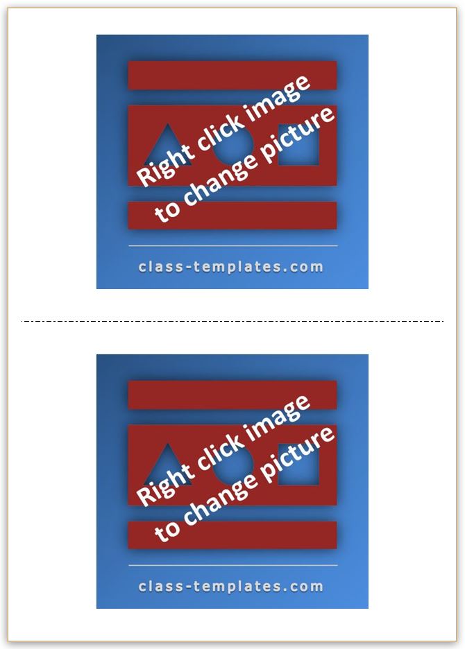 2x1 Picture Flash Card Template