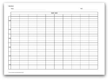 Printable Daily Planner 24 hours for 10 people