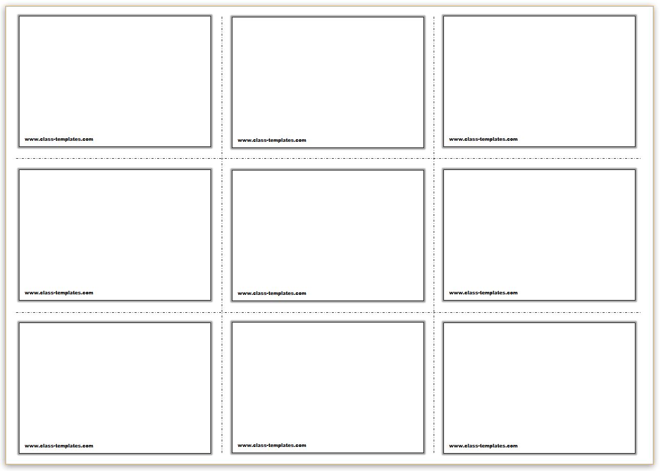 3x3 Free Printable Flash Cards Template