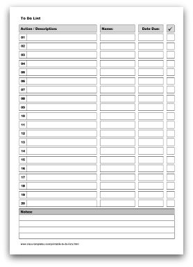 Free Printable To Do List