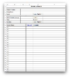 Attendance Sheet in MS Excel format