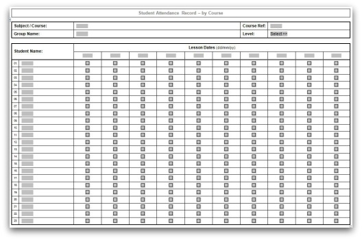 Click here to download the Course Attendance Template in MS Word format