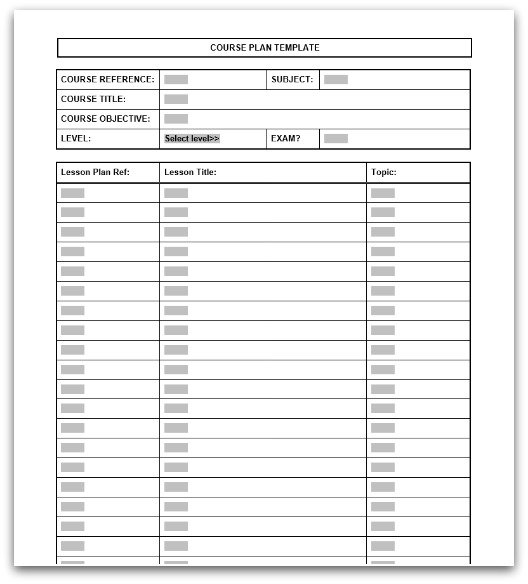 Download your FREE Course Plan Template in MS Word format