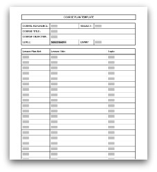 Course Plan Template in MS Word format