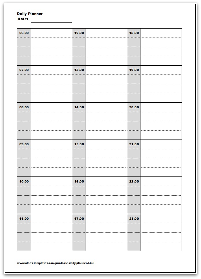 Printable Daily Planners in PDF format
